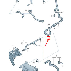 AUDI A4 Avant B9 Engine Coolant Hose 8W0121449N ORIGINAL