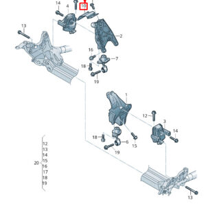 AUDI Q7 4M Right Bonded Rubber Mounting Cover Plate 4M0199388R ORIGINAL