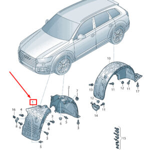 AUDI Q7 4M Front Left Inner Wheel Housing Liner 4M0821171AM ORIGINAL