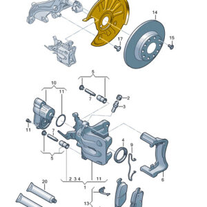 AUDI A3 Sportback 8Y Rear Right Brake Disc Protection 5WA615612 ORIGINAL