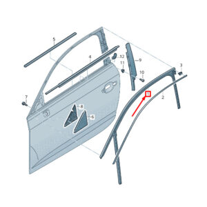 AUDI A3 Sportback 8V Front Left Window Channel 8V5837439A ORIGINAL