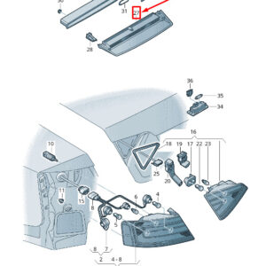 AUDI A5 Sportback 8T Rear Auxiliary Stop Lamp 8T0945097C ORIGINAL