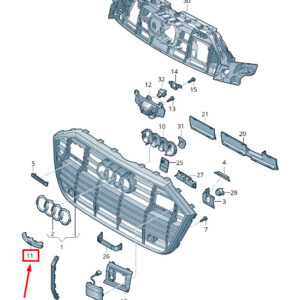 AUDI A6 4A C8 Radiator Grille Cover Cap 4K0853140B9B9 ORIGINAL