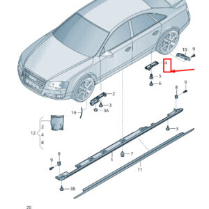 AUDI A8 4H Rear Left Side Member Trim Bracket 4H0853921C ORIGINAL