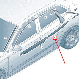 AUDI RS3 Rear Left Window Slot Seal With Trim Strip 8V5853763E1L1 ORIGINAL