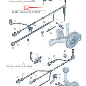 AUDI Q3 8U Rear Left Speed Sensor Wiring Harness 8U0927904B ORIGINAL