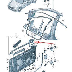 AUDI A5 Sportback 8T Front RH Inner Window Aperture Seal 8T8837480D ORIGINAL