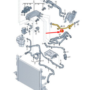 AUDI Q4 E-Tron Engine Coolant Pipe With Coolant Hose 1EA121621G ORIGINAL