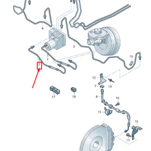 AUDI R8 4S Brake Line From Brake Cylinder To Hydraulics 4S2614706B ORIGINAL