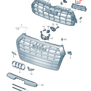 AUDI Q5 FY Right Radiator Grille Cover 80A853268 ORIGINAL