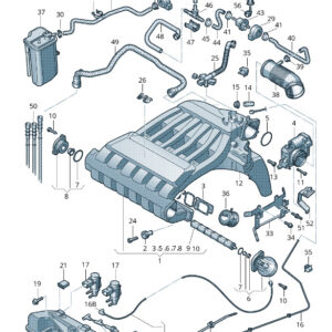 AUDI TT 8J Activated Charcoal Container Connecting Hose 8J0201994Q ORIGINAL