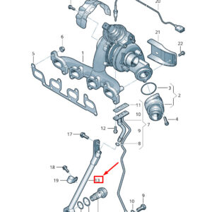 AUDI Q3 8U Turbocharger Oil Return Line Support 03L145535D ORIGINAL