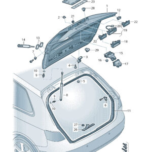 AUDI A3 Sportback 8V Rear License Plate Trim 8V4827113A9B9 ORIGINAL