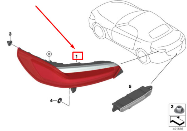 BMW Z4 G29 Rear Right Taillight 7439020 63217439020 ORIGINAL - Image 5