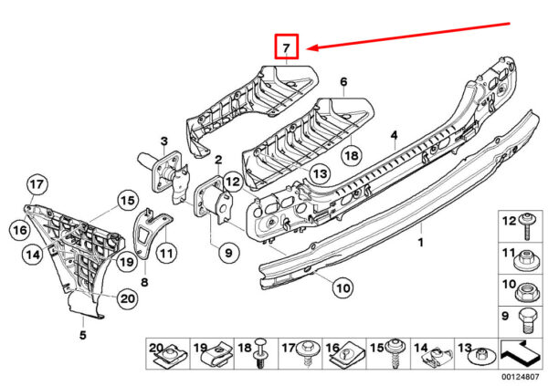 BMW 5 E60 Centre Guide Bottom 51127896619 7896619 ORIGINAL - Image 5