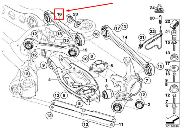 BMW 3 E90 Rear Right Upper Wishbone Arm 33322406292 2406292 ORIGINAL - Image 5