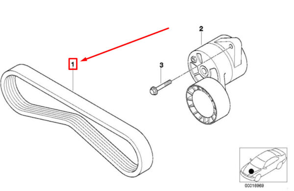 BMW Z4 Coupe E86 Air Conditioner Accessory Belt 7830946 11287830946 ORIGINAL - Image 5