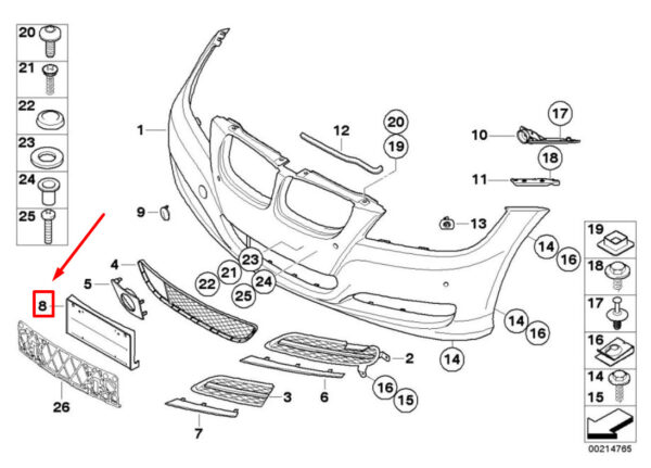 BMW 3 E90 Number Holder 51117143749 7143749 ORIGINAL - Image 5