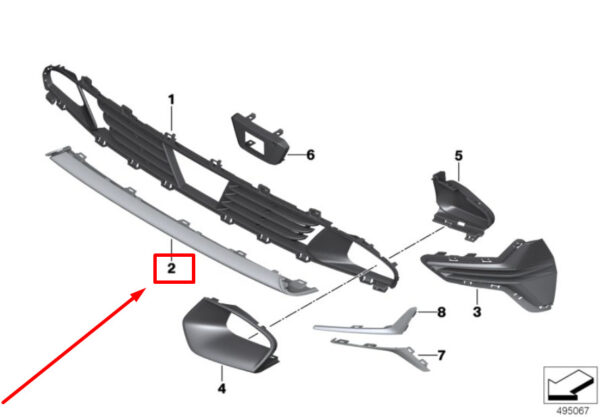 BMW 3 G20 Front Bumper Lower Protective Molding 51117471512 7471512 ORIGINAL - Image 5