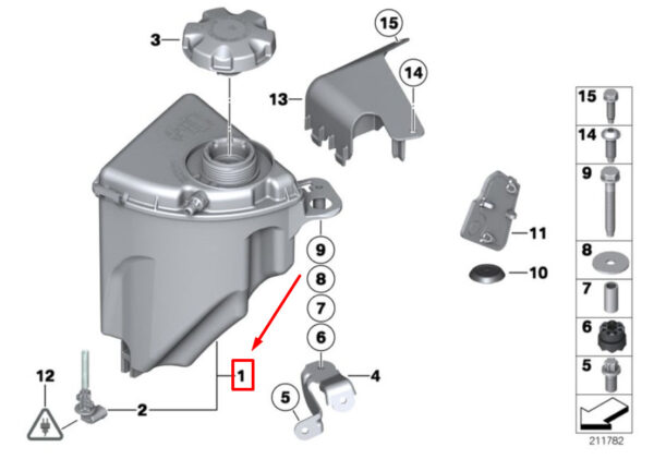 BMW 6 Gran Coupe F06 Expansion Tank 7647283 17137647283 ORIGINAL - Image 5