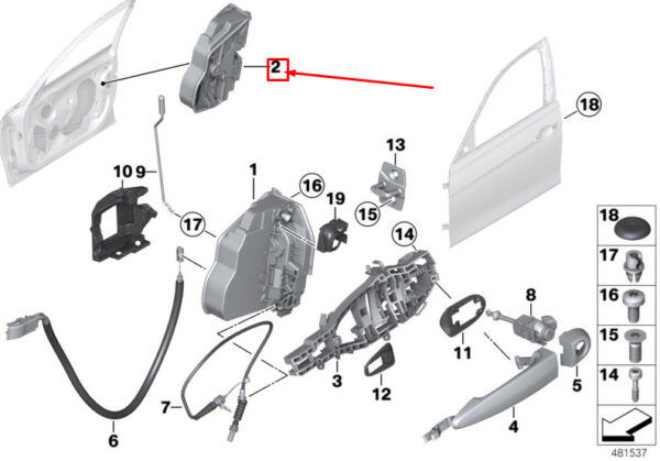 BMW X3 F25 Front Right Door Lock 51217318416 7318416 ORIGINAL - Image 4