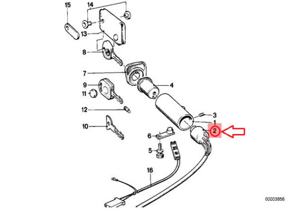 BMW 6 E24 Ignition Lock Switch 61321371094 ORIGINAL - Image 3
