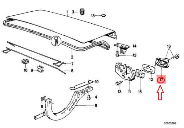 BMW 3 E30 Trunk Lock Repair Kit 51249061876 ORIGINAL - Image 2