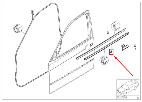 BMW 3 E46 Front Right Inner Weather Strip 8194702 51338194702 ORIGINAL - Image 5