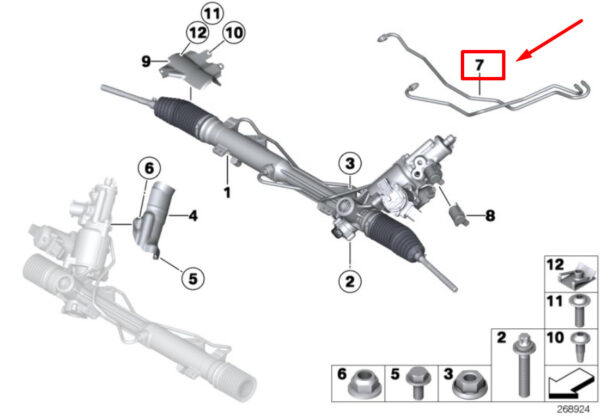 BMW 3 Coupe E92 Active Steering Pipes Set 32106770008 6770008 ORIGINAL - Image 5