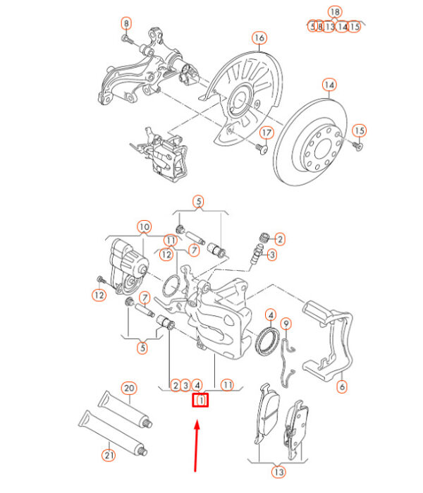 AUDI A3 8V Rear Left Brake Caliper Housing 8V0615423D ORIGINAL - Image 5