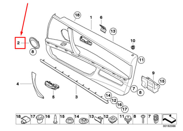 BMW 3 Coupe E92 Left Door Loudspeaker Cover 6975503 51416975503 ORIGINAL - Image 5