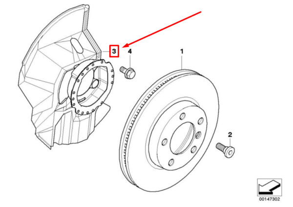 BMW 3 E46 Front Right Brake Disc Protection 6750130 34116750130 ORIGINAL - Image 5