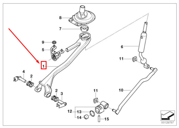BMW X5 E53 Reinforced Shifting Arm 25117525646 7525646 ORIGINAL - Image 5