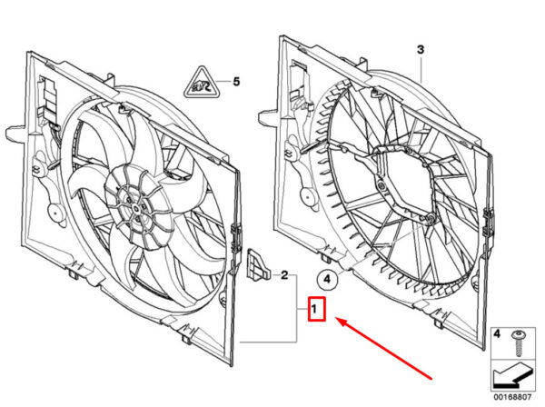 BMW 7 E65, E66, E67 Engine Cooling Fan Assembly 7972142 17427972142 ORIGINAL - Image 5