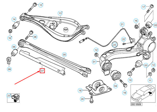 BMW 3 E46 Rear Right Lower Control Arm Cover 33321094470 ORIGINAL - Image 2