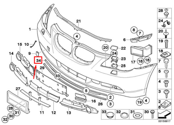 BMW 5 E60 Front Bumper Lower Air Dam 7126969 51117126969 ORIGINAL - Image 5