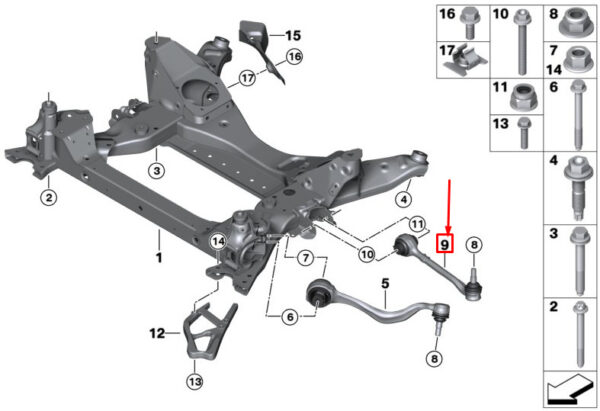 BMW X3 G01 Front Right Lower Control Arm 31106870972 ORIGINAL - Image 4