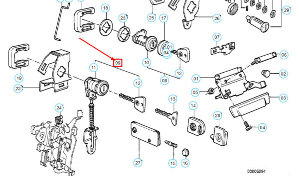 BMW 5 E28 Front Left Door Lock Catch With Key 51211900871 1900871 ORIGINAL - Image 5