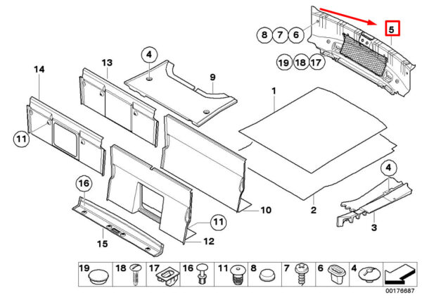 BMW 6 Cabrio E64 Loading Sill Cover 51476988986 6988986 ORIGINAL - Image 5