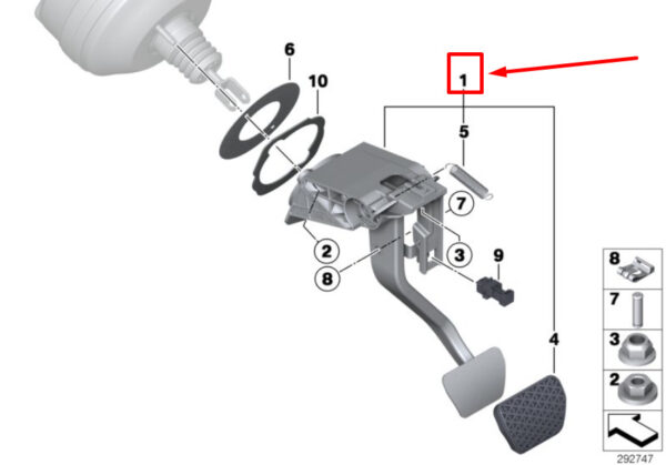 BMW 2 Coupe F22 Complete Brake Pedal Assembly 6876797 35006876797 ORIGINAL - Image 5