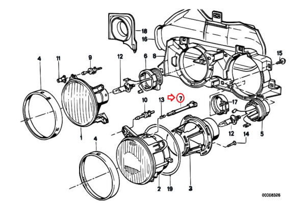 BMW 3 E30 Front Bulb Socket 63121385603 1385603 ORIGINAL - Image 2
