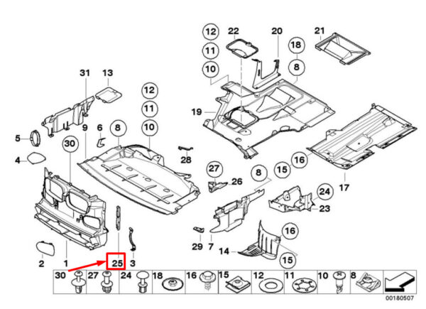 BMW 5 E39 Front Left Panel Support Sealing 8218853 51718218853 ORIGINAL - Image 5