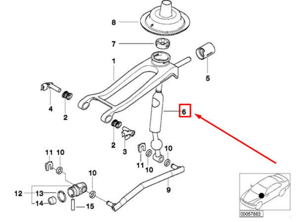 BMW 3 E46 Manual Transmission Shift Lever 7543189 25117543189 ORIGINAL - Image 5