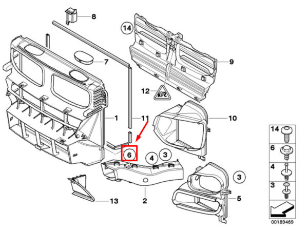BMW X5 E70 Front Right Air Duct 51717169416 7169416 ORIGINAL - Image 5