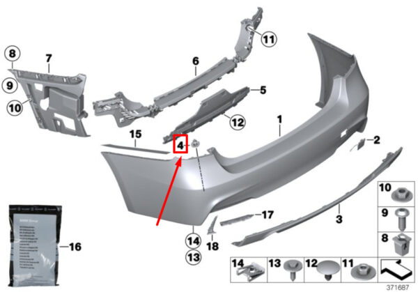 BMW 3 F30 PDC Mounts Set 51128059970 8059970 ORIGINAL - Image 5