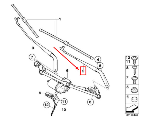 BMW X6 E71, E72 Front Left Windshield Wiper Arm 61619449962 9449962 ORIGINAL - Image 5