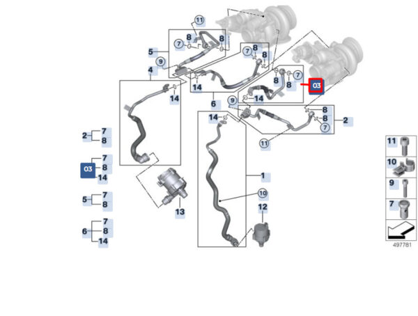 BMW X6 G06 Turbocharger Supply Coolant Line 11539896890 ORIGINAL - Image 4