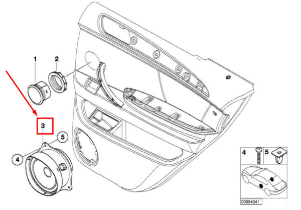 BMW X5 E53 Rear Right Door Sound Speaker 65138380584 8380584 ORIGINAL - Image 5