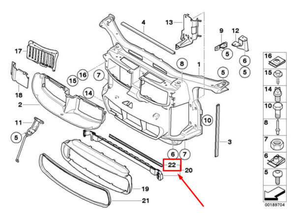 BMW 3 E90 Front Air Guidance Seal 51648042572 8042572 ORIGINAL - Image 4