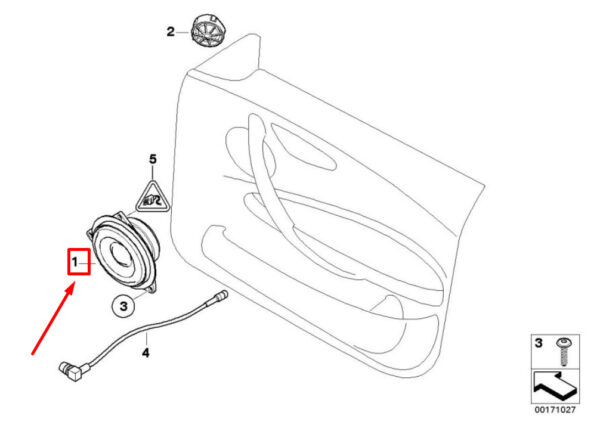 BMW 3 Coupe E92 Front Door Loudspeaker 65136945411 6945411 ORIGINAL - Image 4